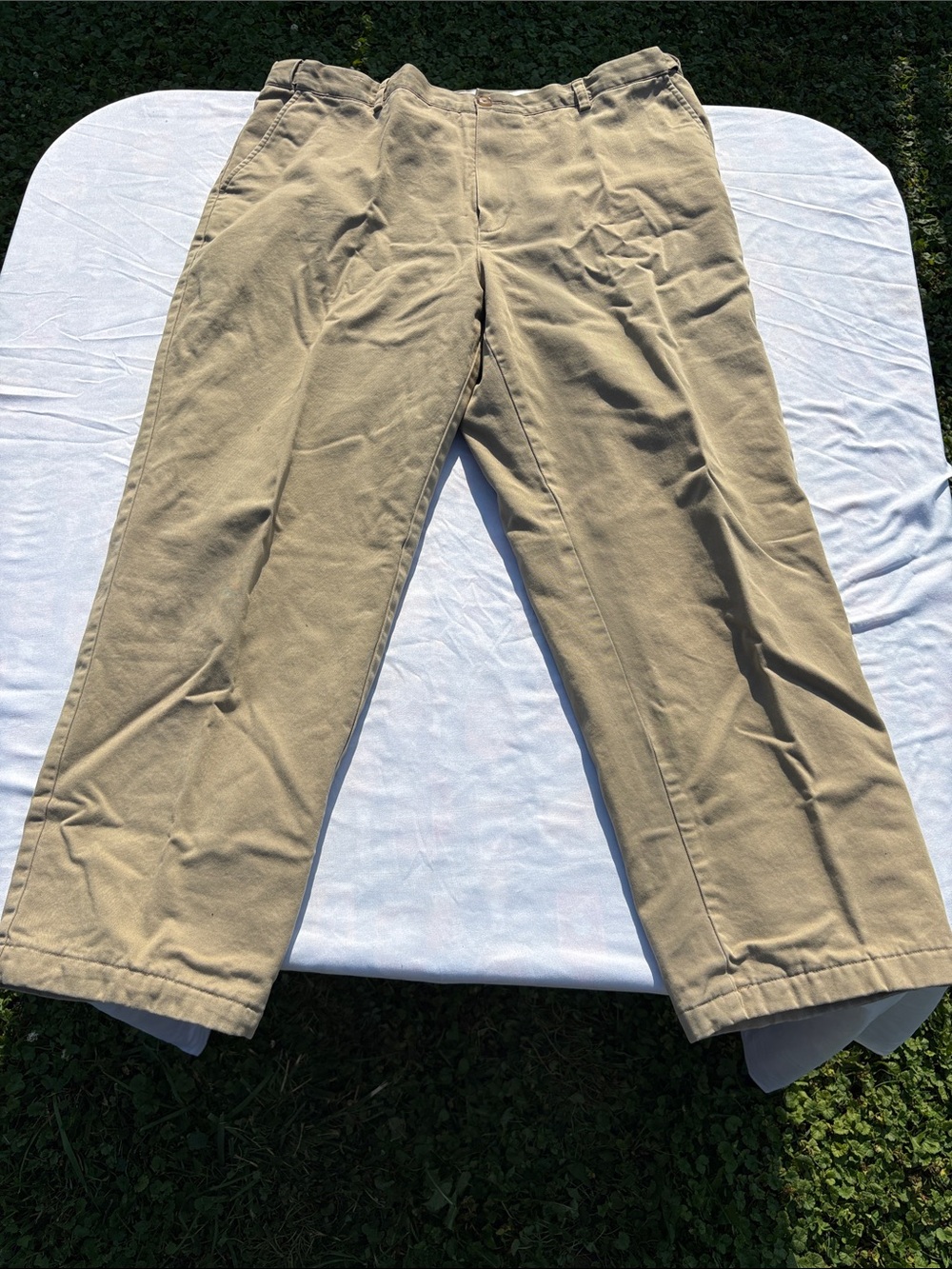 L.L. Bean Men's Light Khaki Comfort Waist Lined Chinos